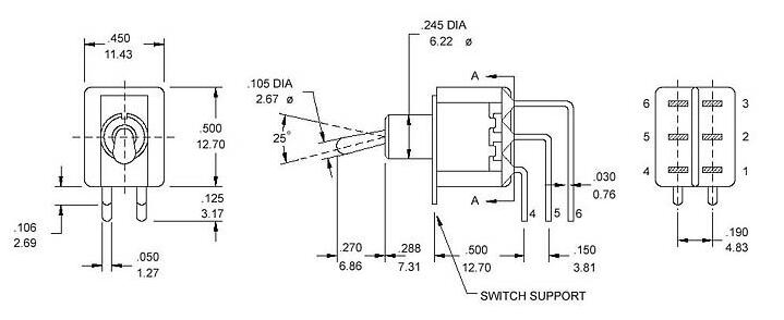 紅色兩檔鈕子開關(guān)TS8-202C4   