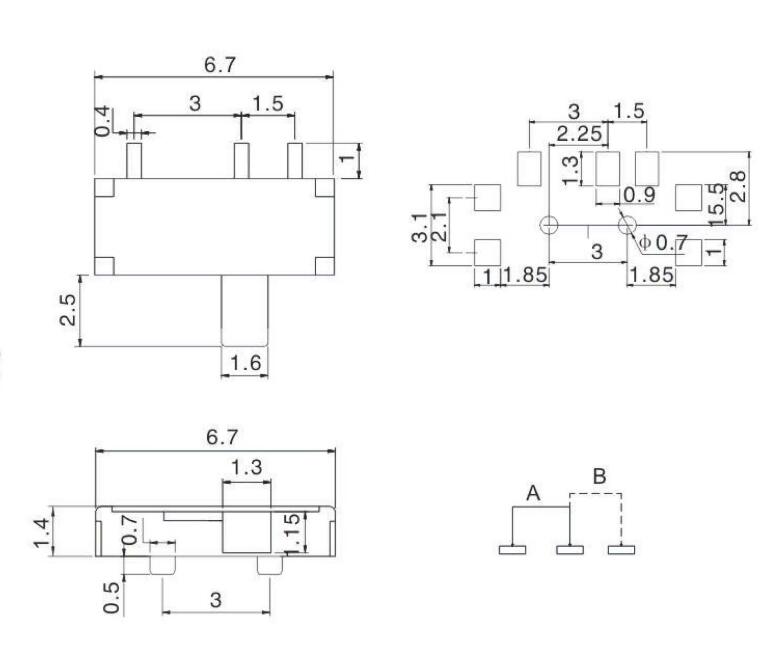 三腳撥動開關(guān)規(guī)格書 三腳撥動開關(guān)規(guī)格書