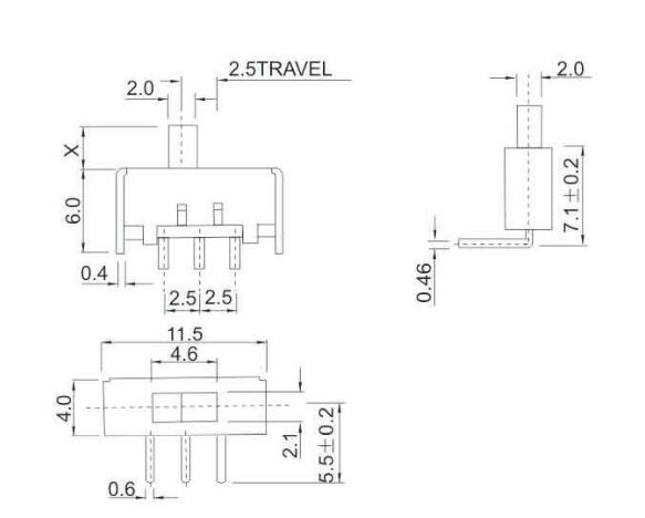 SS-12G21(1p1t)撥動(dòng)開(kāi)關(guān)規(guī)格圖