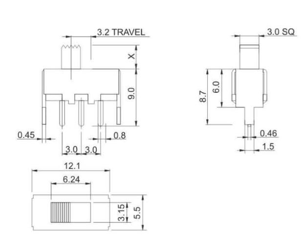 SS-12F44(1p1t)撥動(dòng)開關(guān)圖紙