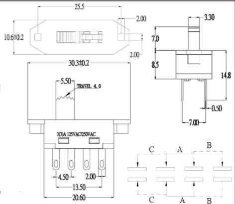 大電流撥動開關(guān)圖紙 大電流撥動開關(guān)圖紙
