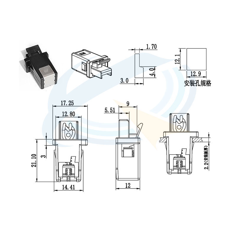 長條形門鎖開關
