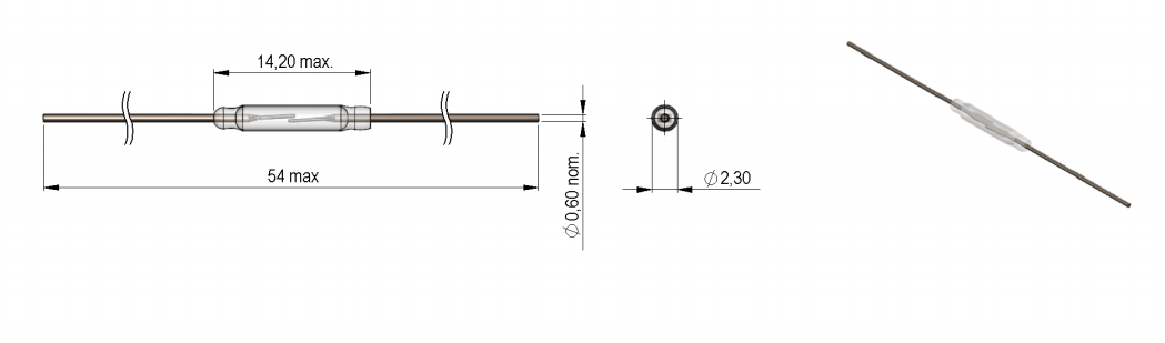 干簧管磁控開關(guān)尺寸圖 干簧管磁控開關(guān)尺寸圖